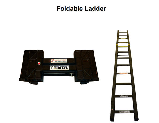 Cast Aluminium Alloy 6 Ft Portable Tactical Ladder Lipat Waktu Pembukaan 5 Detik