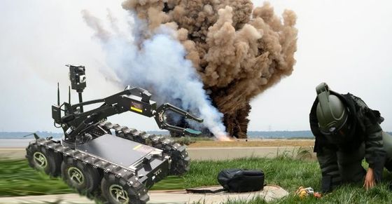 Dc24v 140kg Kapasitas Pemuatan 150m Robot Pembuang Bom Nirkabel